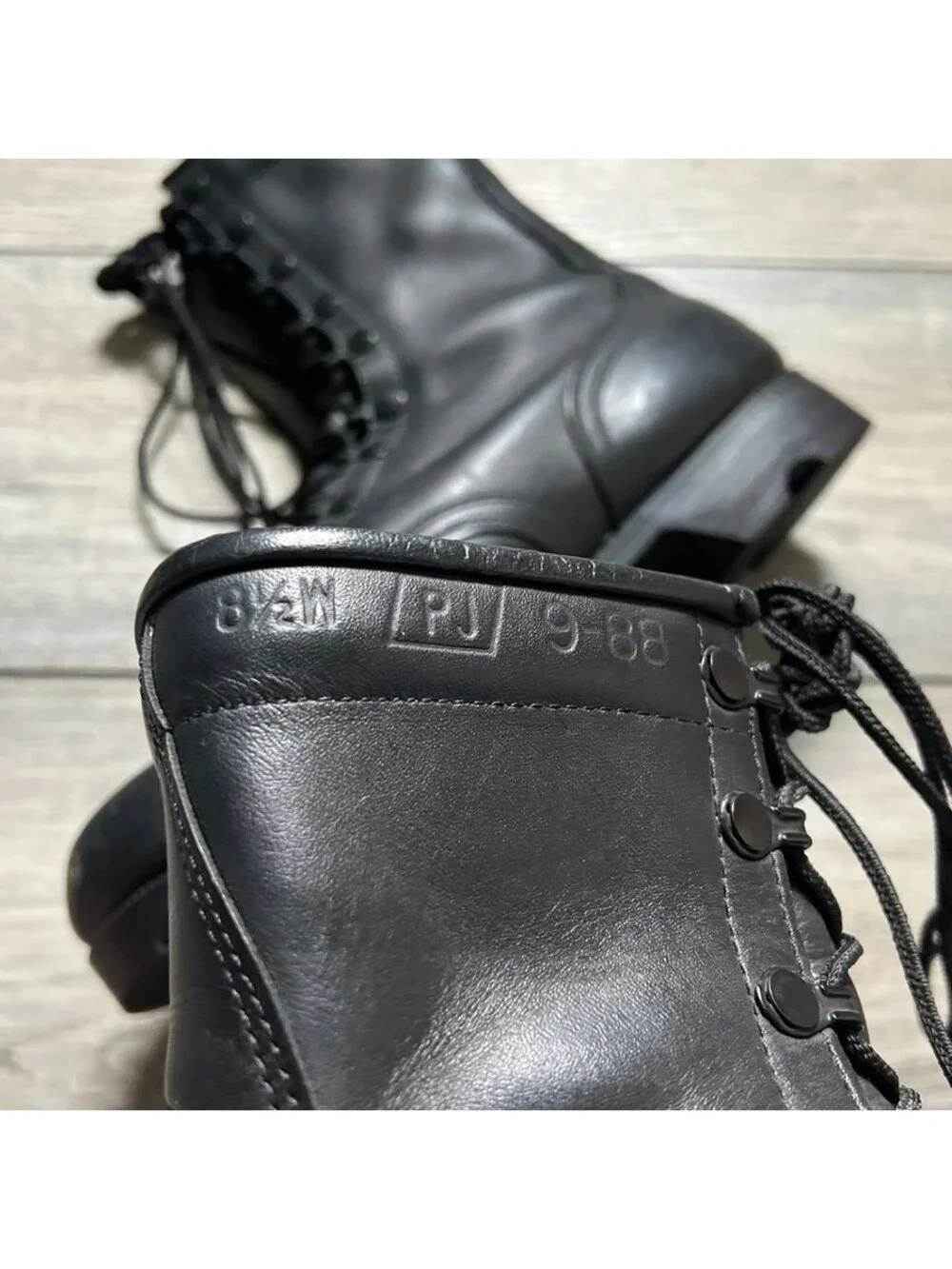 Vintage US Military Combat Boots Men's 8.5 Black Leather 1988